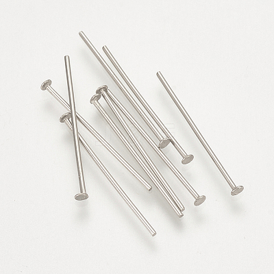 Non-Tarnish 304 Stainless Steel Flat Head Pins X-STAS-S076-75-30mm-1