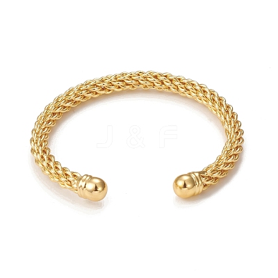 Classic Rack Plating Brass Cuff Bangle LS-BJEW-E071-23G-1