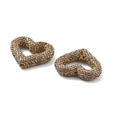Heart Shape Polymer Clay Rhinestone Beads CLAY-NH0001-09A-02-1