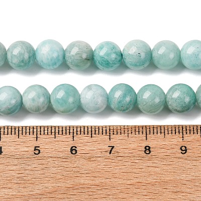 Natural Amazonite Beads Strands G-K068-03-8mmA-1