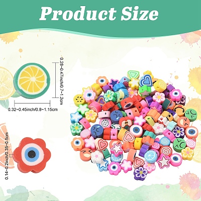400Pcs 8 Styles Handmade Polymer Clay Beads CLAY-YW0002-53-1