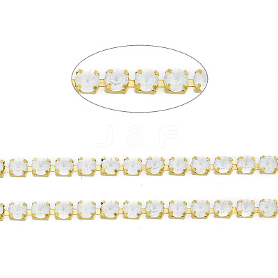 Brass Rhinestone Strass Chains CHC-N017-003B-C08-1