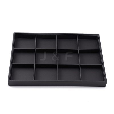 Stackable Wood Display Trays Covered By Black Leatherette PCT106-1