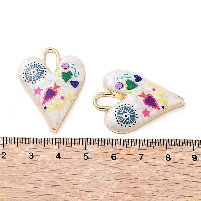 Rack Plating Alloy Enamel Pendants FIND-C050-09G-1