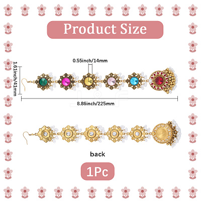 Retro Flower Alloy & Glass & ABS Plastic Hair Accessories EJEW-WH20018-02B-1