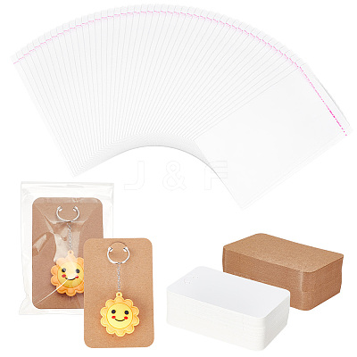 2 Bags 2 Colors Rectangle Paper Keychain Display Cards CDIS-BC0001-02-1