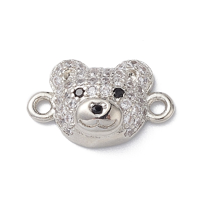Brass Micro Pave Cubic Zirconia Connector Charms KK-m240-21G-1
