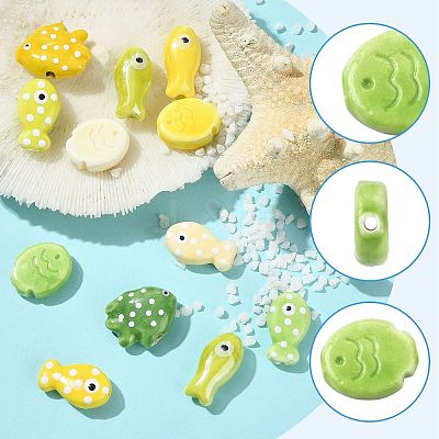 12Pcs 11 Styles Handmade Porcelain Beads PORC-FS0010-62-1