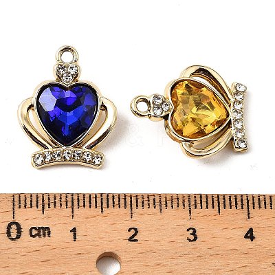 UV Plating Alloy Rhinestone Pendants FIND-A054-03G-1