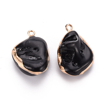 Electroplate Freshwater Shell Pendants SHEL-T018-12G-08-1