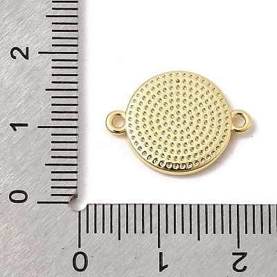 Brass Enamel White Flat Round Links KK-H267-110G-01-1