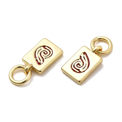 Brass Enamel Charms KK-P338-09G-01-1