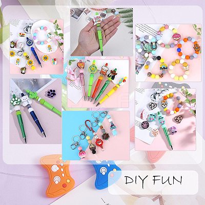 15Pcs 15 Styles PVC Plastic Beads SIL-SZ0002-03-1