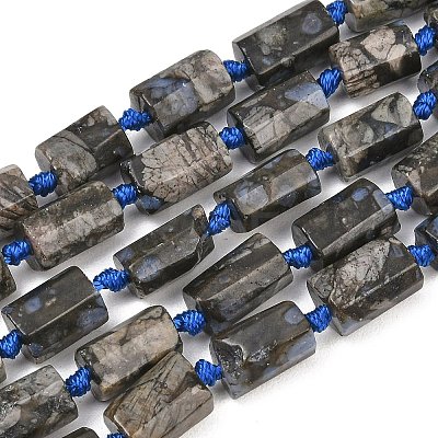 Natural Glaucophane Beads Strands G-A314-A08-01-1
