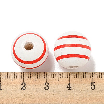 Printed Wood European Beads WOOD-G022-14B-1