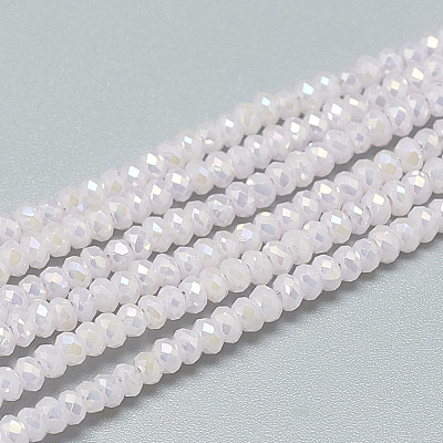 Electroplate Glass Beads Strands X-EGLA-Q112-A01-1