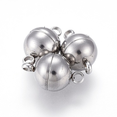 Tarnish Resistant 201 Stainless Steel Magnetic Clasps with Loops STAS-K200-03P-B-1