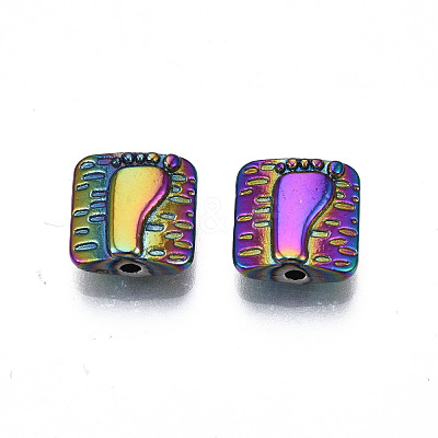 Rack Plating Rainbow Color Alloy Beads PALLOY-S180-359-1
