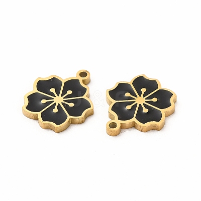 Ion Plating(IP) 304 Stainless Steel Enamel Charms STAS-F291-06G-01-1