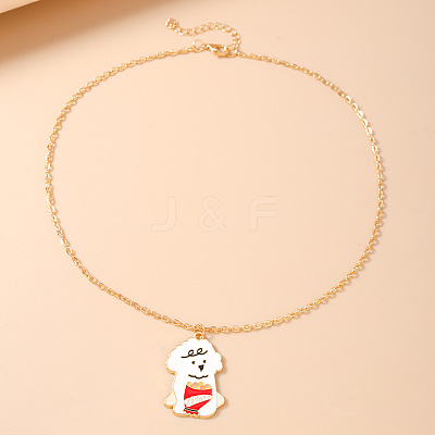 Alloy Enamel Animal Pendant Necklaces WG5B2A2-06-1