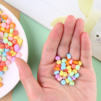 Opaque Acrylic Beads MACR-YW0001-18H-1
