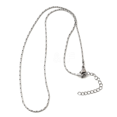 1.3MM 304 Stainless Steel Boston Link Chains Necklaces for Women Men NJEW-Z115-12P-01-1