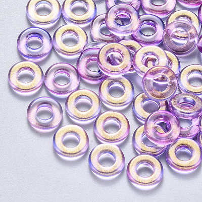 Transparent Spray Painted Glass Beads GLAA-S190-003A-03-1