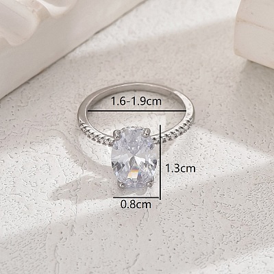 Elegant European and American Copper Zircon Oval Dove Egg Ring. MM3705-6-1