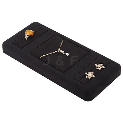 Microfiber Rings & Necklace & Earrings Display Stand ODIS-WH0002-85-1