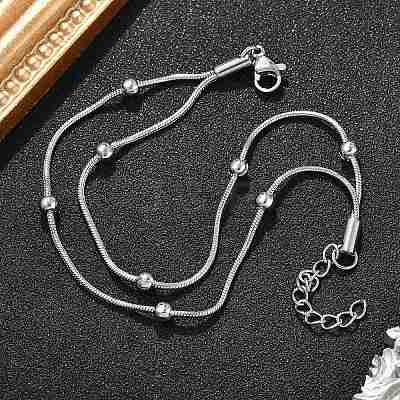 304 Stainless Steel Satellite Chains Multi-strand Bracelets for Men Women BJEW-Q038-11P-1