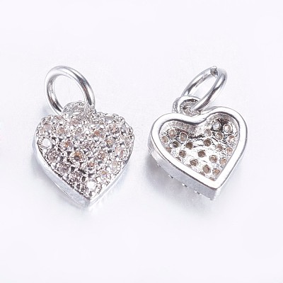 Long-Lasting Plated Brass Micro Pave Cubic Zirconia Charms ZIRC-F069-41P-1