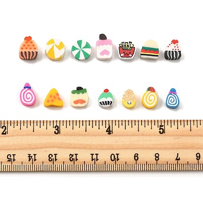 100Pcs 5 Styles Handmade Polymer Clay Beads CLAY-FP0001-16-1