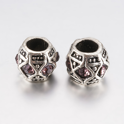 Tibetan Style Alloy Rhinestone European Beads PALLOY-F200-05-1