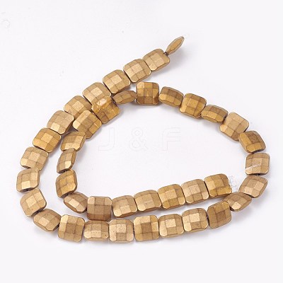 Electroplated Non-magnetic Synthetic Hematite Beads Strands G-P367-B-1