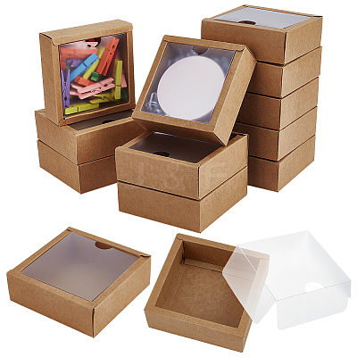 Foldable Square Paper Storage Gift Boxes CON-WH0110-42B-03-1