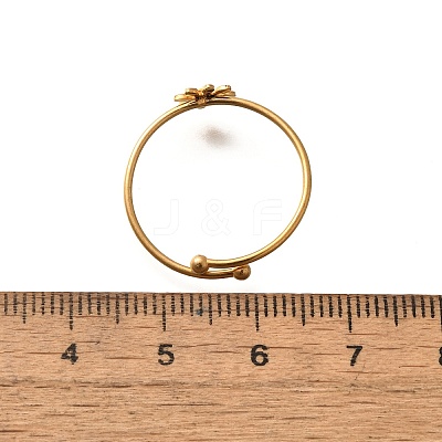 Daisy 304 Stainless Steel Enamel Open Cuff Rings for Women RJEW-M061-01G-05-1