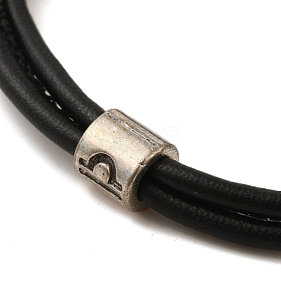 PU Leather Round Cord Multi-strand Bracelets SJEW-K002-07B-1