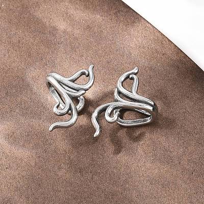 Plant 316 Stainless Steel Non- Piercing Cartilage Earrings AJEW-C044-10AS-1