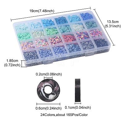 3960Pcs 24 Style Handmade Polymer Clay Beads CLAY-YW0001-77-1