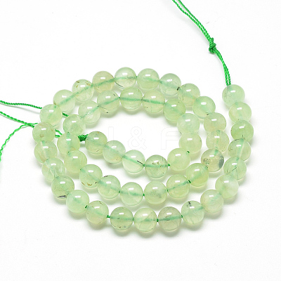 Natural Prehnite Beads Strands G-S263-4mm-04-1