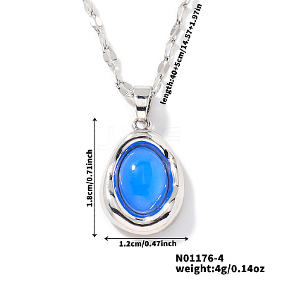 Elegant Oval Brass Pendant Necklaces SC8993-4-1