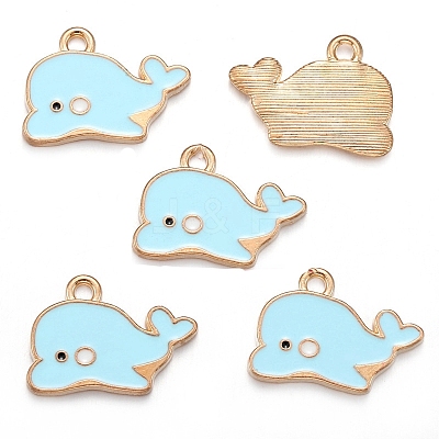Sea Animal Alloy Enamel Pendants PW-WGE87A6-02-1
