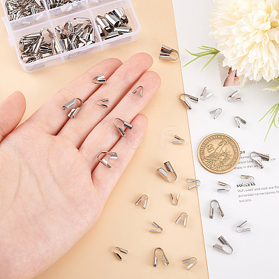 195Pcs 6 Styles 304 Stainless Steel Cord Ends FIND-GA0004-07-1