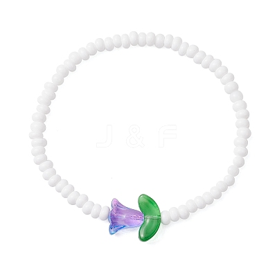 Glass Seed Beads Stretch Bracelets for Women BJEW-MZ00200-07-1