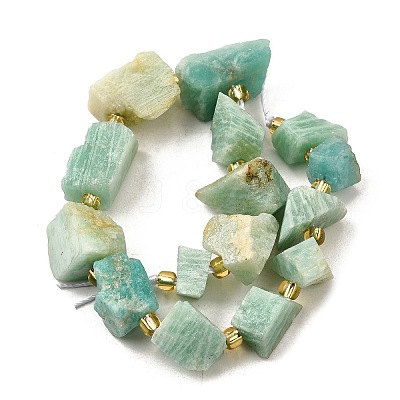 Raw Rough Natural Amazonite Beads Strands G-Z087-A04-1