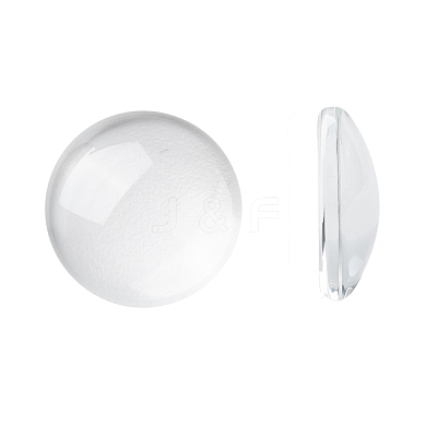 Transparent Glass Cabochons GGLA-R026-15mm-1