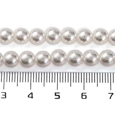 Baking Paint Pearlized Glass Pearl Round Bead Strands PEAR-H019-02B-04-1