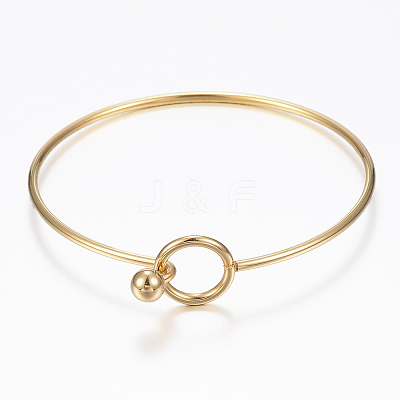 304 Stainless Steel Bangle X-BJEW-H530-01G-1