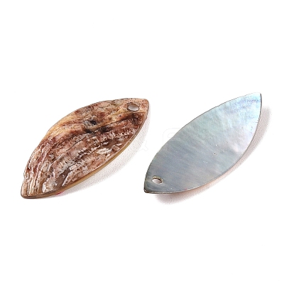 Spray Painted Natural Akoya Shell Mother of Pearl Shell Pendants SHEL-T020-09-1