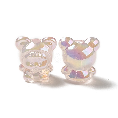 UV Plating Rainbow Iridescent Acrylic Beads PACR-M002-01E-1